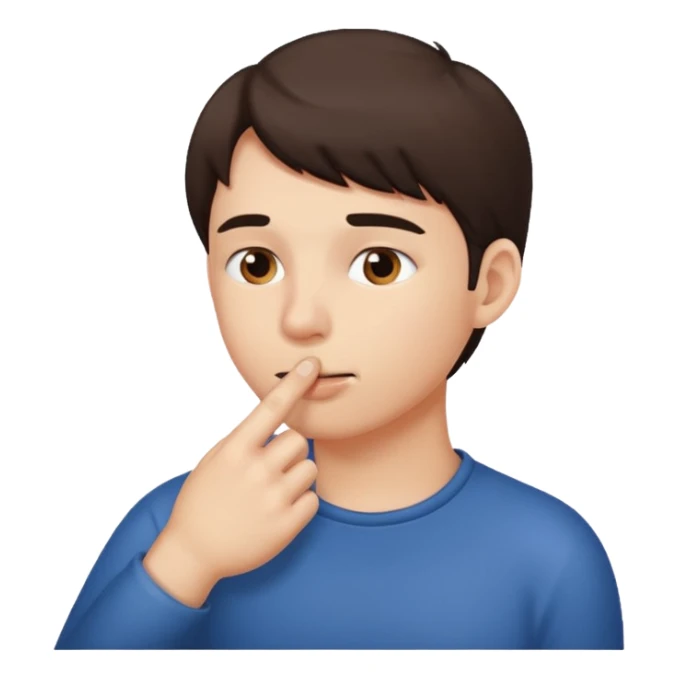 Persona mordiendose el dedo de lado sticker