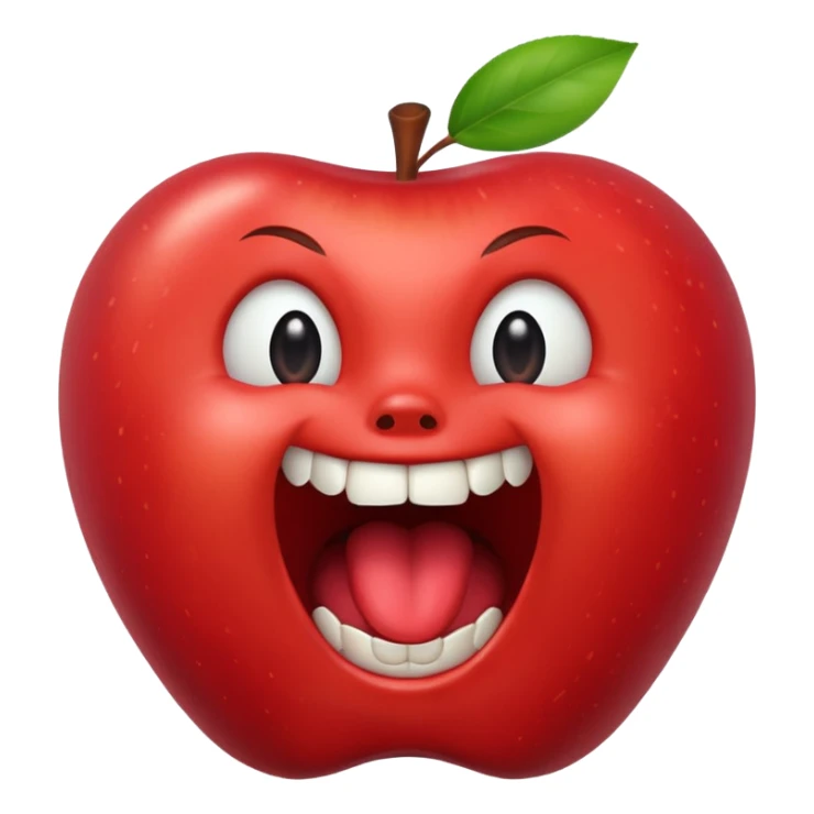 normal apple brand emoji with jaw dropped and mouth open sticker
