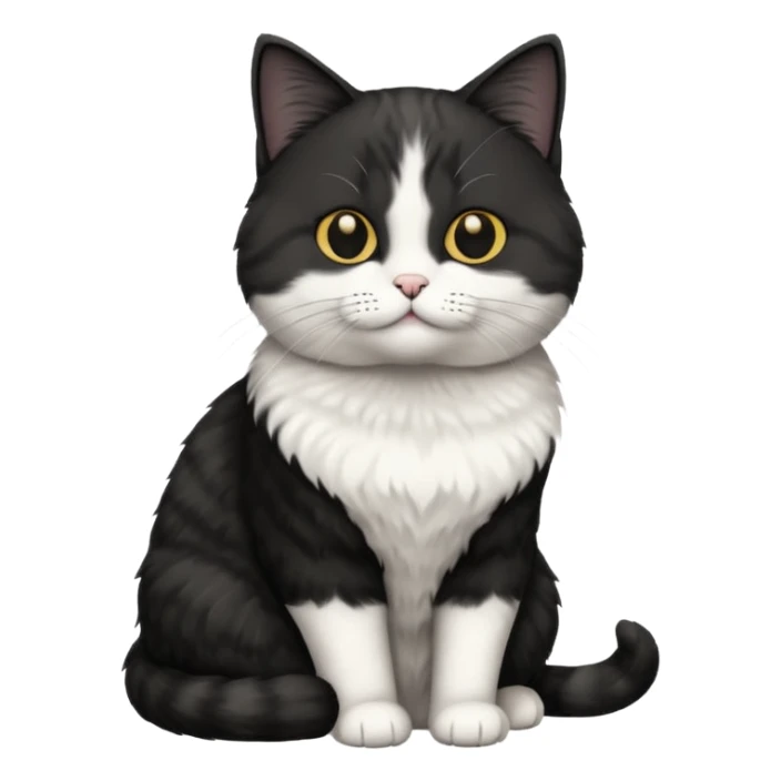 american short hair black white color sticker