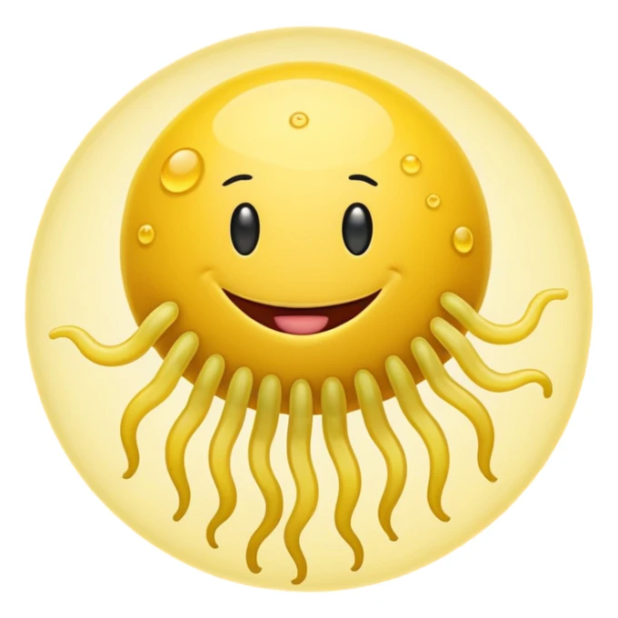 cartoon yellow bacterium with flagella sticker