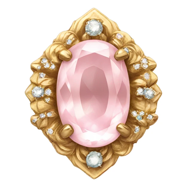 vintage gold necklace with pale pink jewel sticker