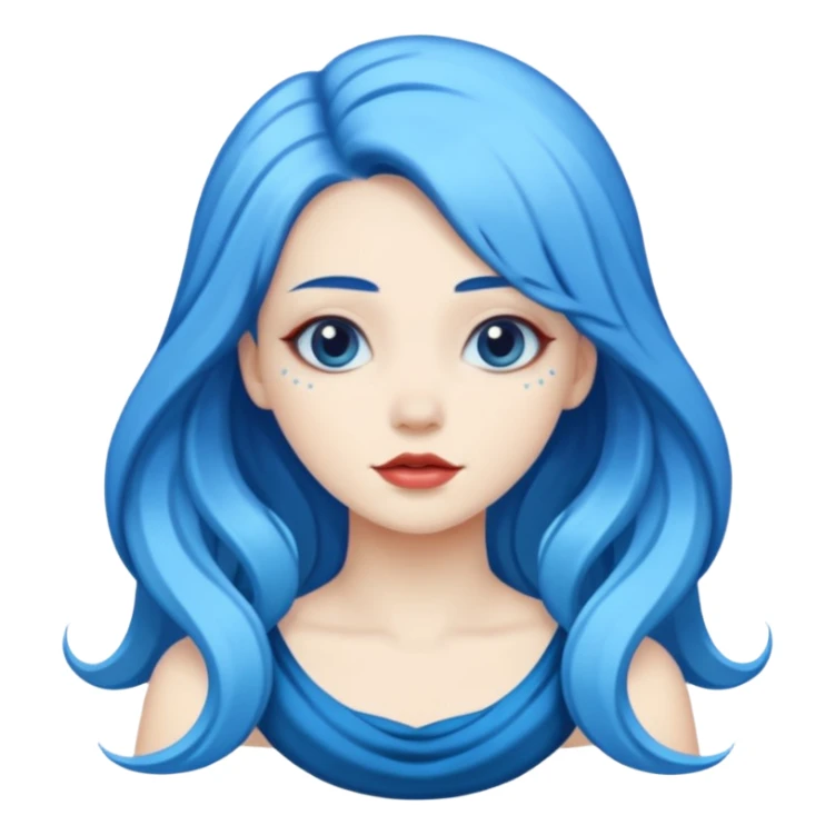 mythological siren blue hair sticker