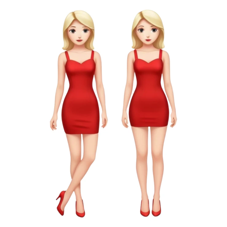 Full body attractive woman tight red dress sticker