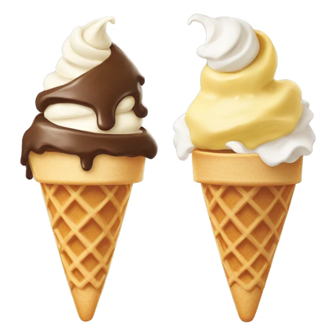 Vanilla Ice cream in a waffle cone sticker