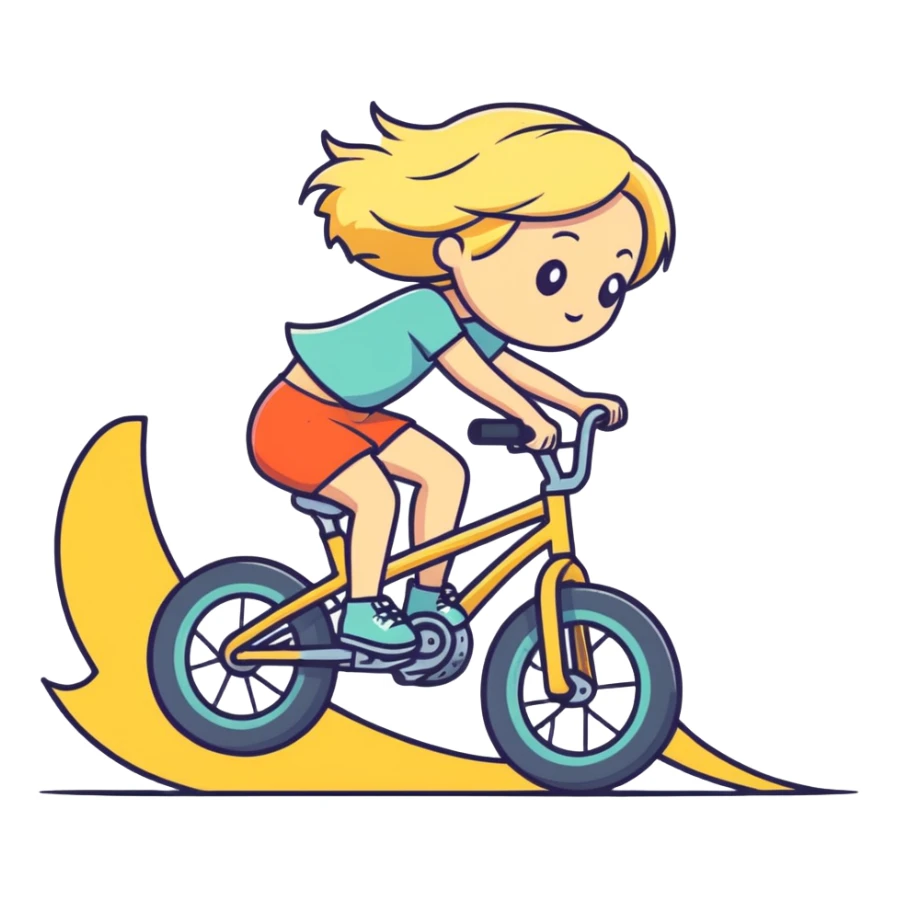 Blonde girl falling off bike sticker