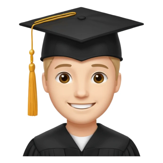 male university graduate sticker