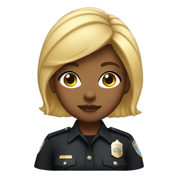 A black cop girl with blonde hair sticker