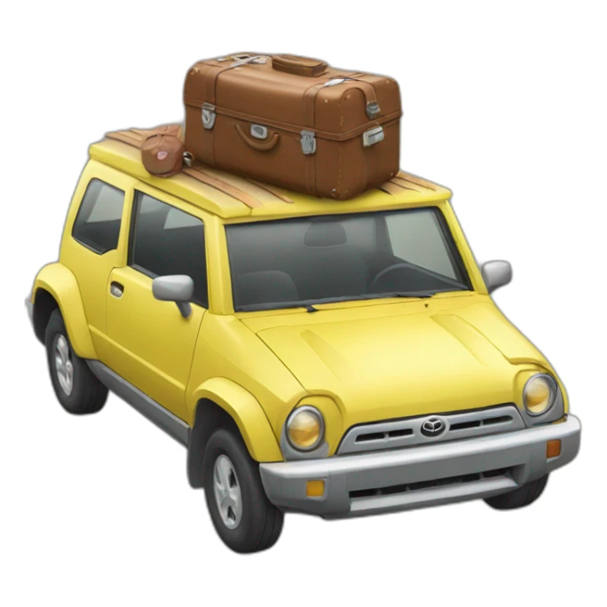 Toyota cactus full of suitcases sticker