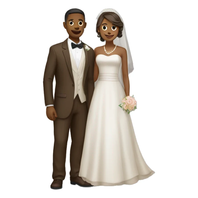 Brown attire wedding sticker