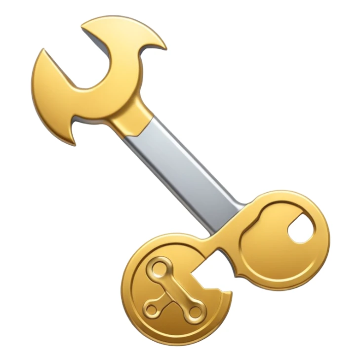spanner icon within a gold coinspanner icon within a gold coin sticker