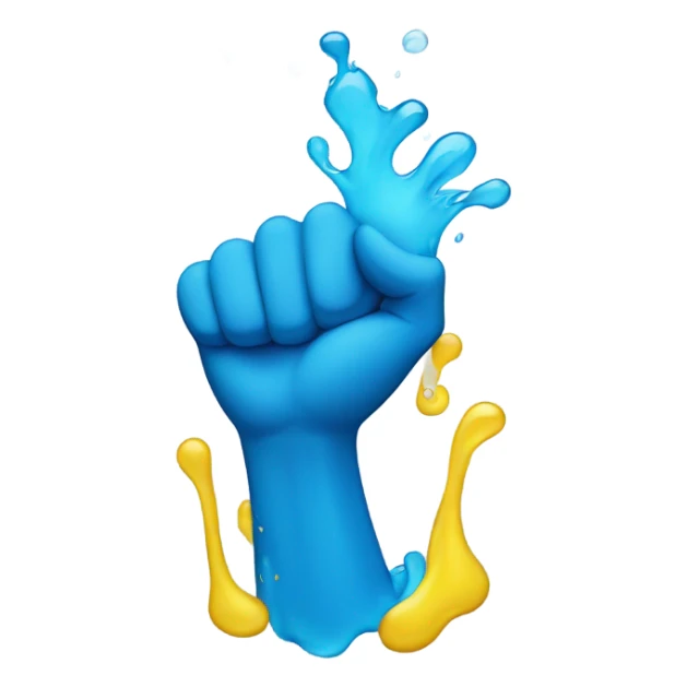 small blue and yellow splash sticker