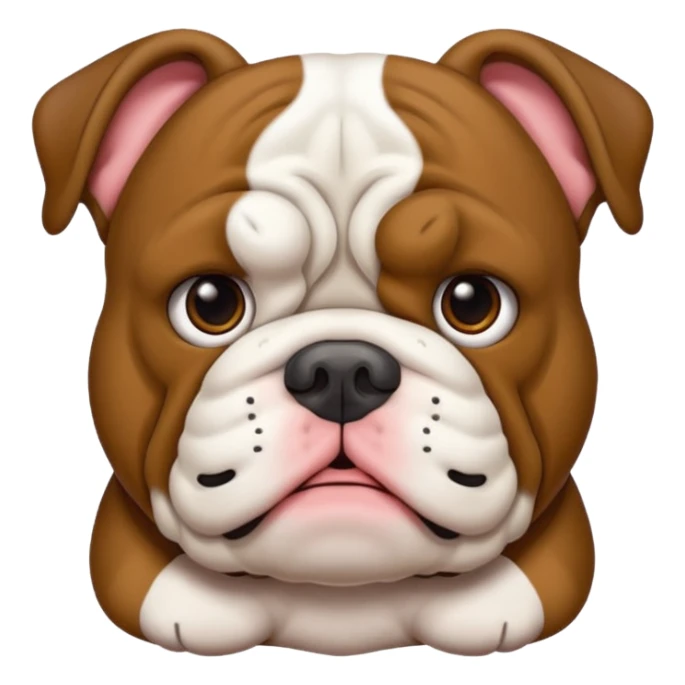 bulldog ingles atrigado cafe oscuro con blanco  sticker
