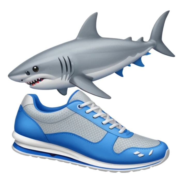 Tiburón con 3 zapatillas azules  sticker