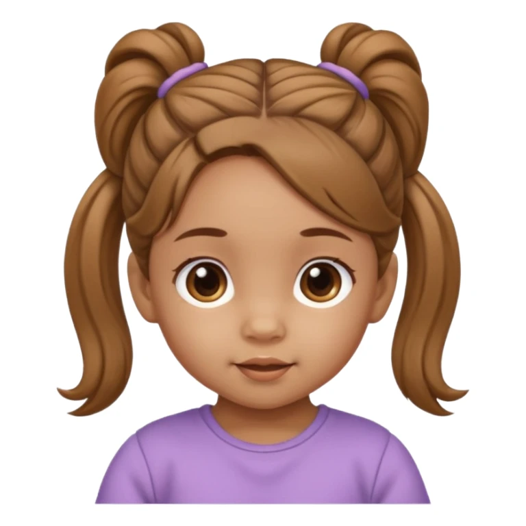 ligth brown baby girl with ponytails hairstyle  sticker