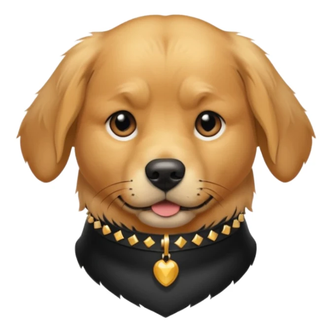 golden retriever dog frowning and wearing goth accessories sticker