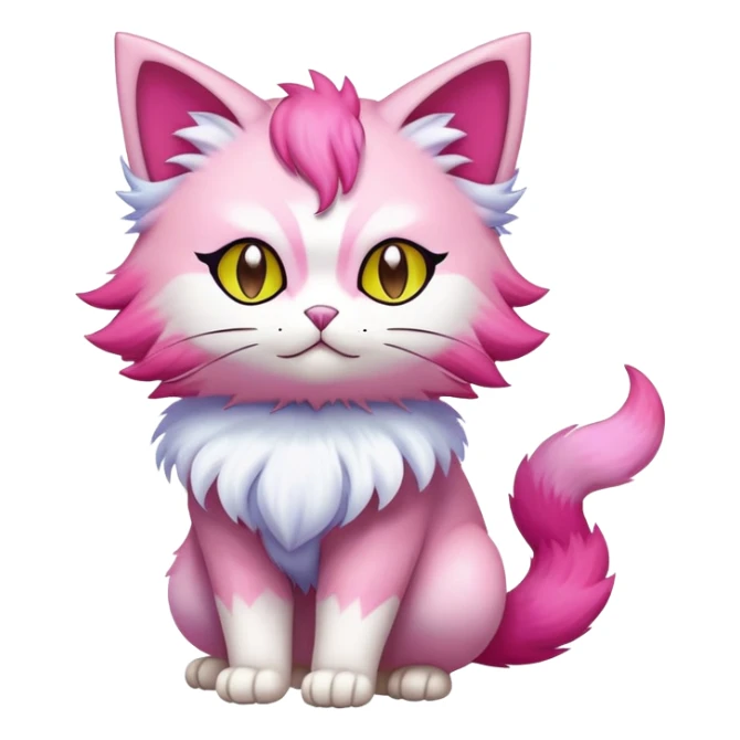 Shiny Exotic Skitty-Persian-Pokémon-Fakémon-hybrid-creature (full body) sticker