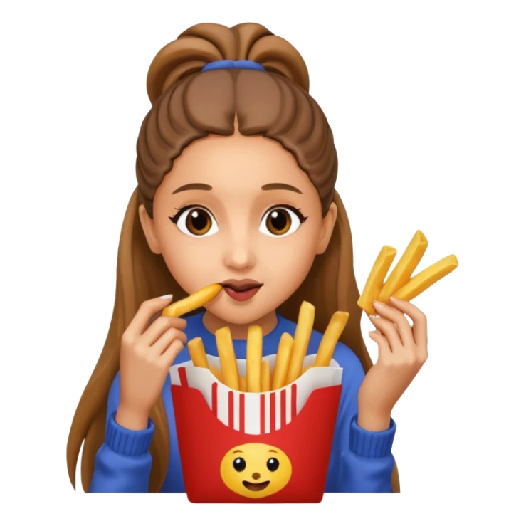 ariana grande munching fries sticker