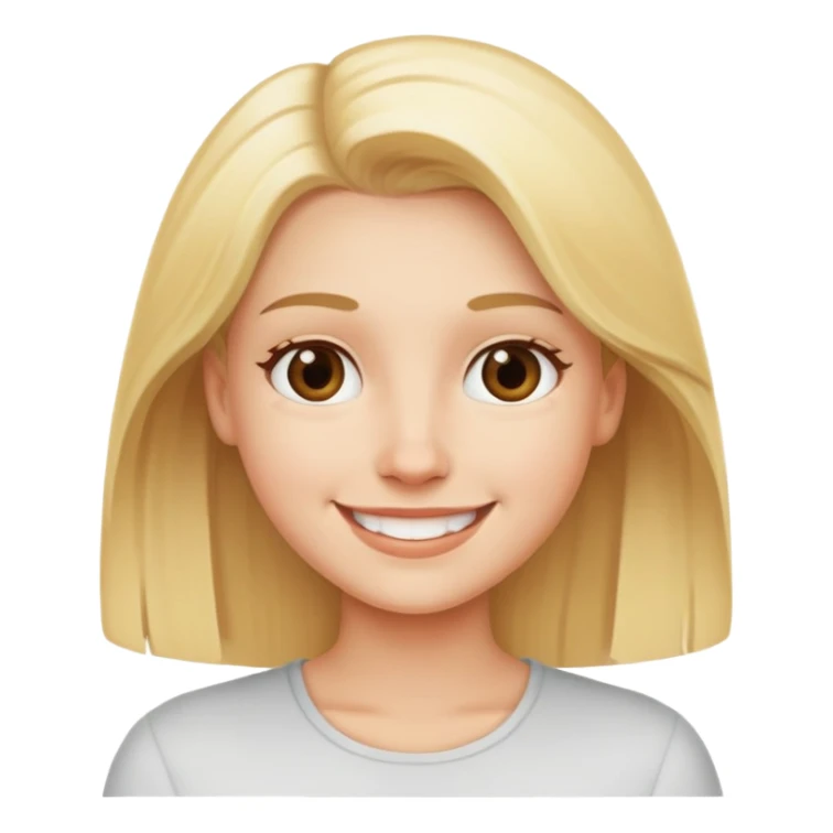 blonde person with a friendly smile sticker