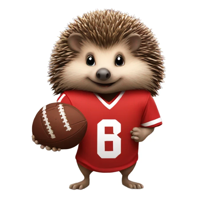Hedgehog wearing Liverpool jersey holding football sticker