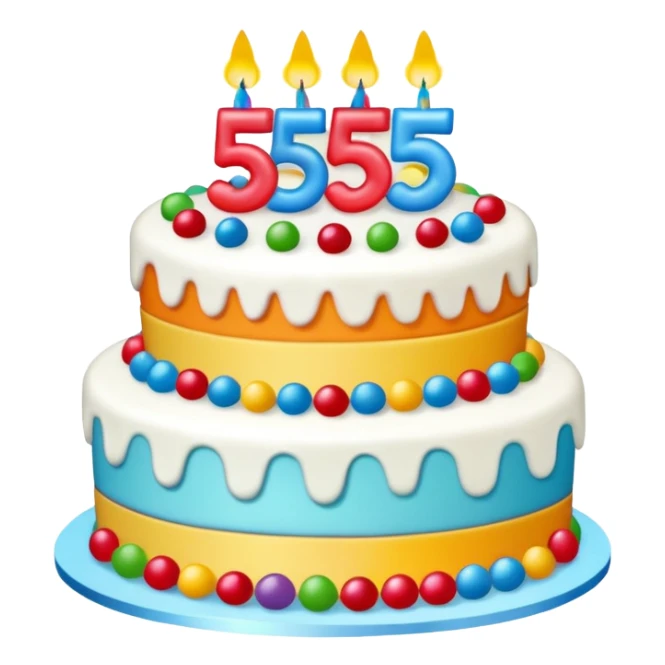 55 years old birthday with digital and without human sticker