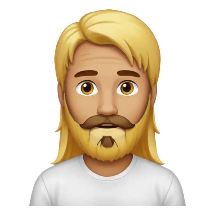 yellow long hair bearded man with white shirt sticker
