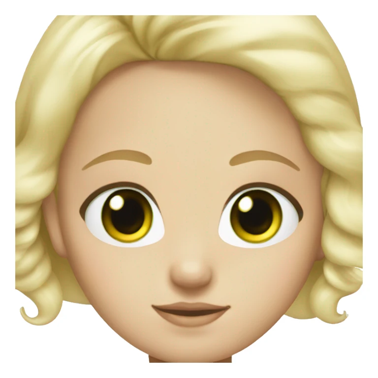 Blonde girl green eyes with white bow sticker