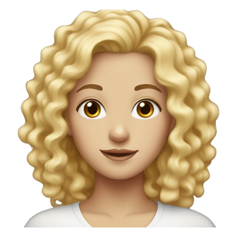  young women with curly blonde hair, white skin sticker