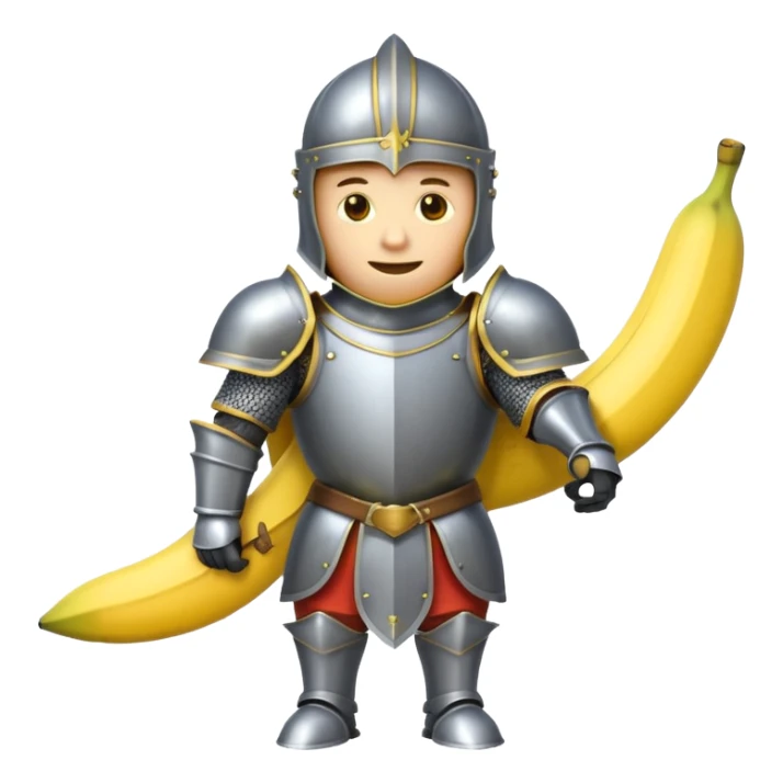 a knigt wearing armor themed banana sticker