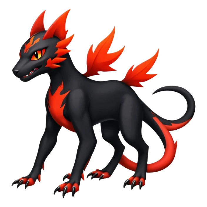 Salandit-Litten-Houndour-Fakémon-hybrid-creature (full body)  sticker