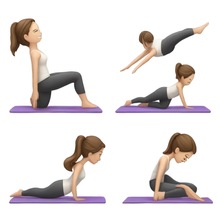 White girl with brown hair doing Pilates  sticker
