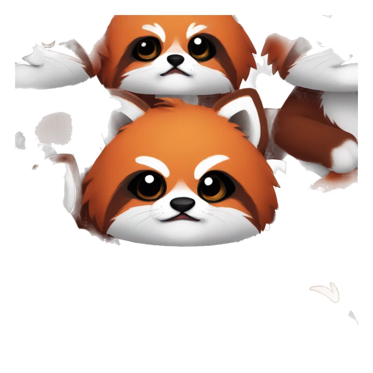 Red panda clenches his fist and is angry sticker