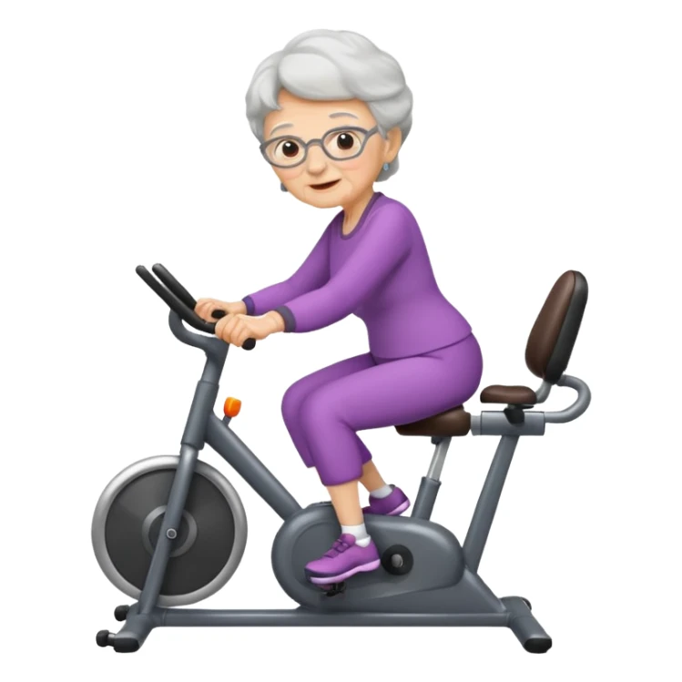 Grandma on a exercise bike sticker