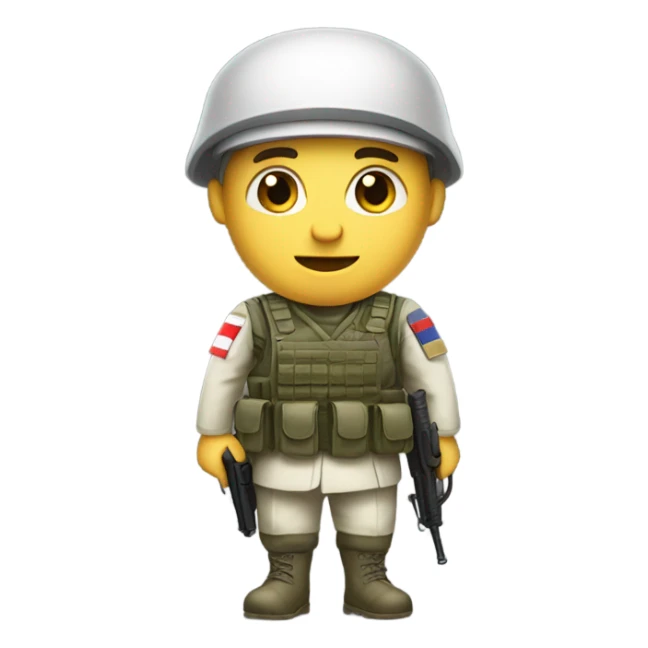 super realistic white soldier with russian flag sticker