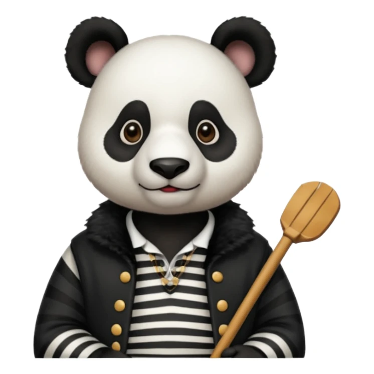 panda wearing gondolier striped shirt sticker