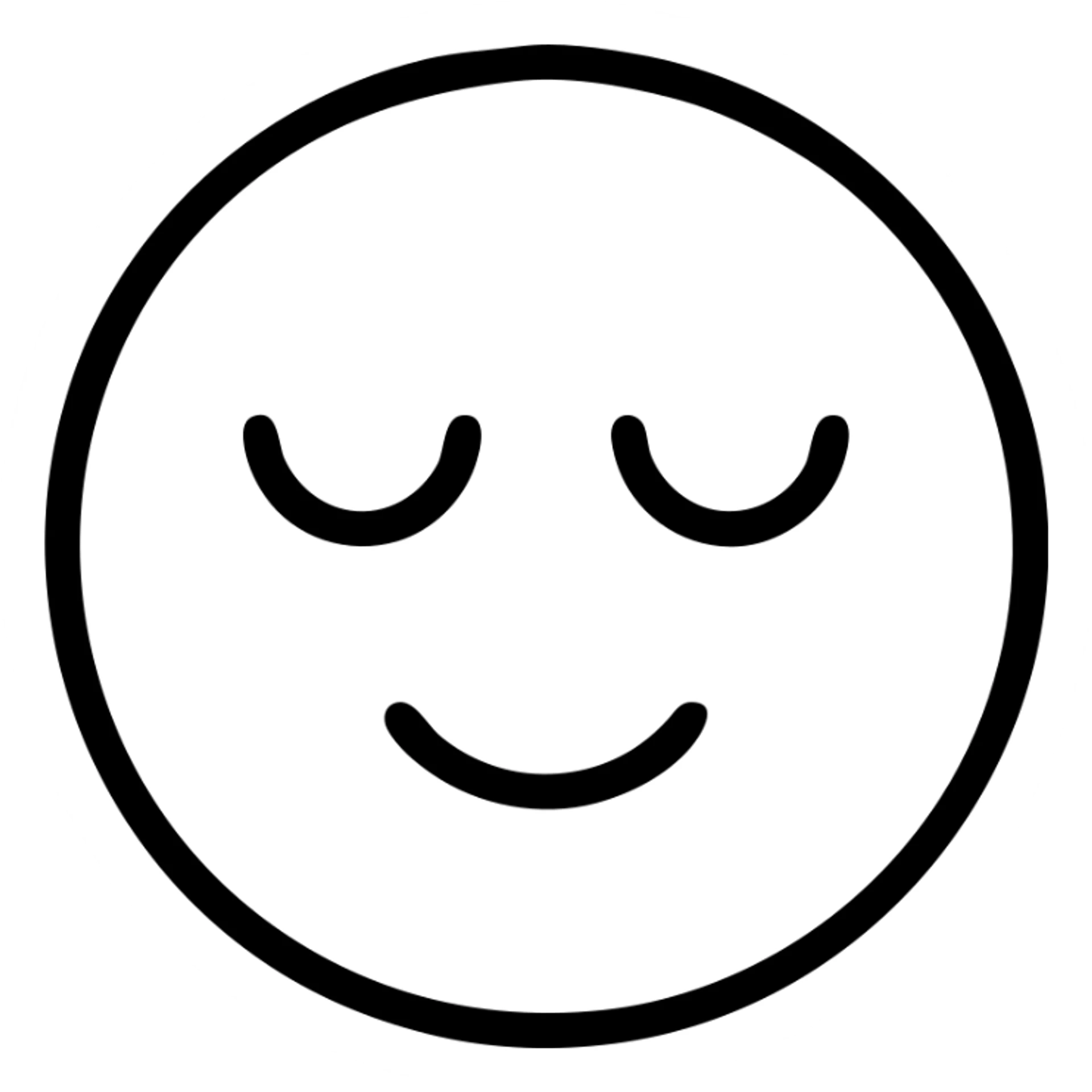 esthetic emoji, clear line style, fine contours, peaceful expression sticker