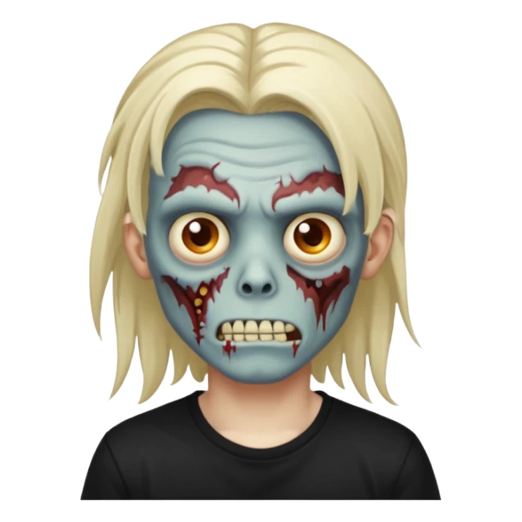 zombie boy with locks ainda black t-shirt sticker