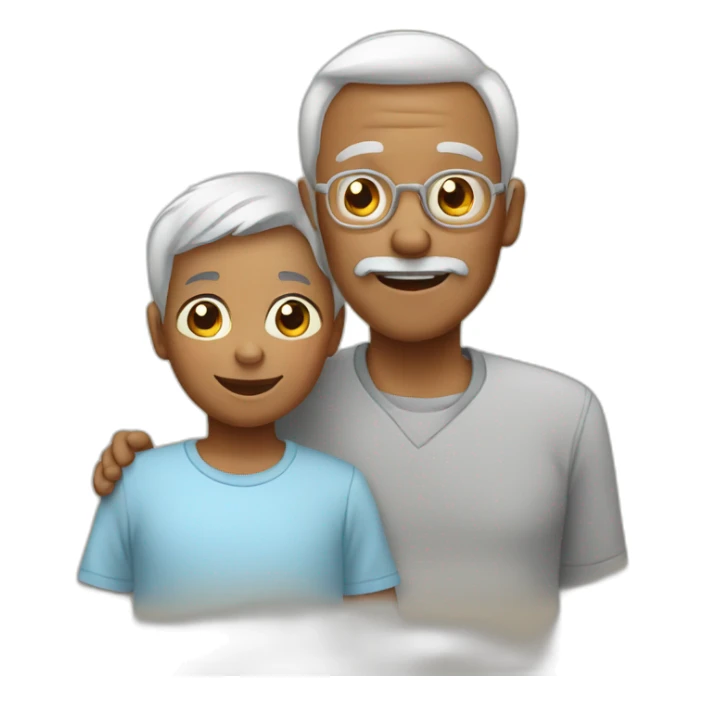 Grandparents and grandson sticker