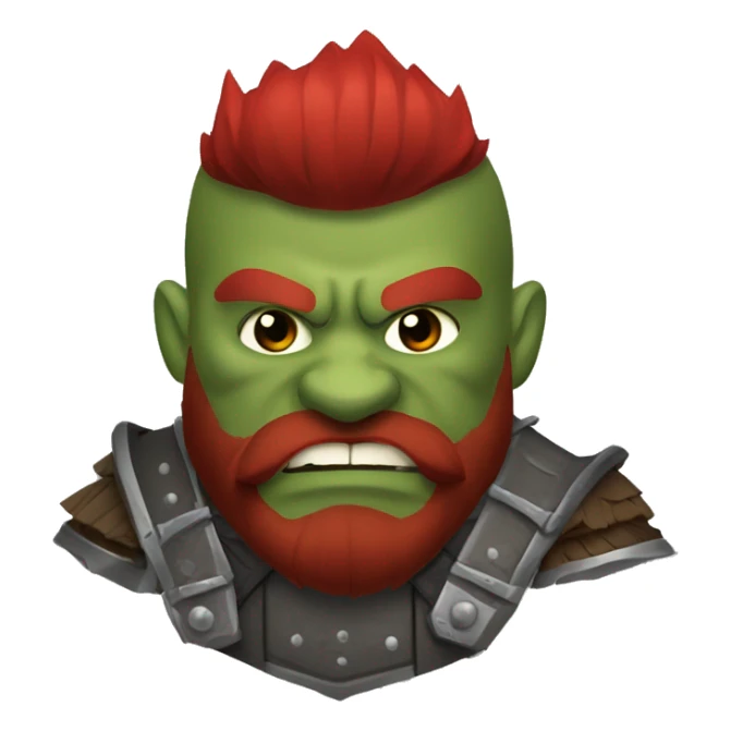 armored orc berserker with red beard & mohican sticker
