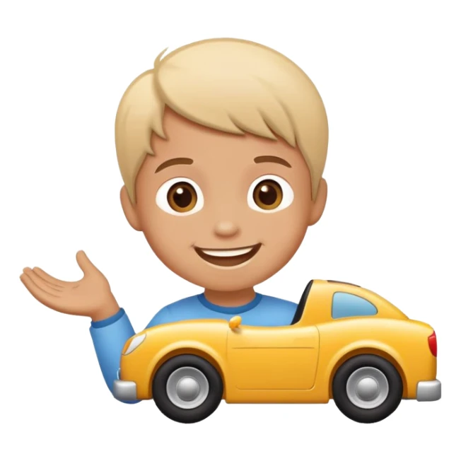 child playing with toy cars sticker