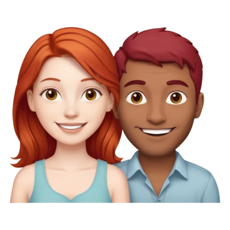 White red hair girl and brown indian guy couples sticker