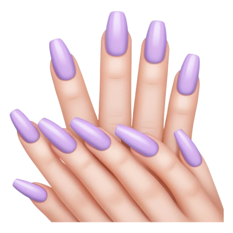 lilac pastel manicure with long nails sticker