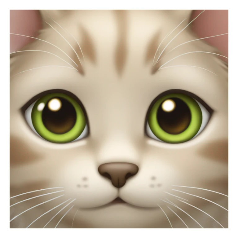 Brown rag doll kitten face with green eyes sticker