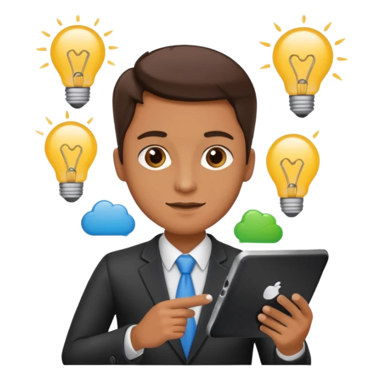 marketing agent with tablet, ideas, social media

 sticker