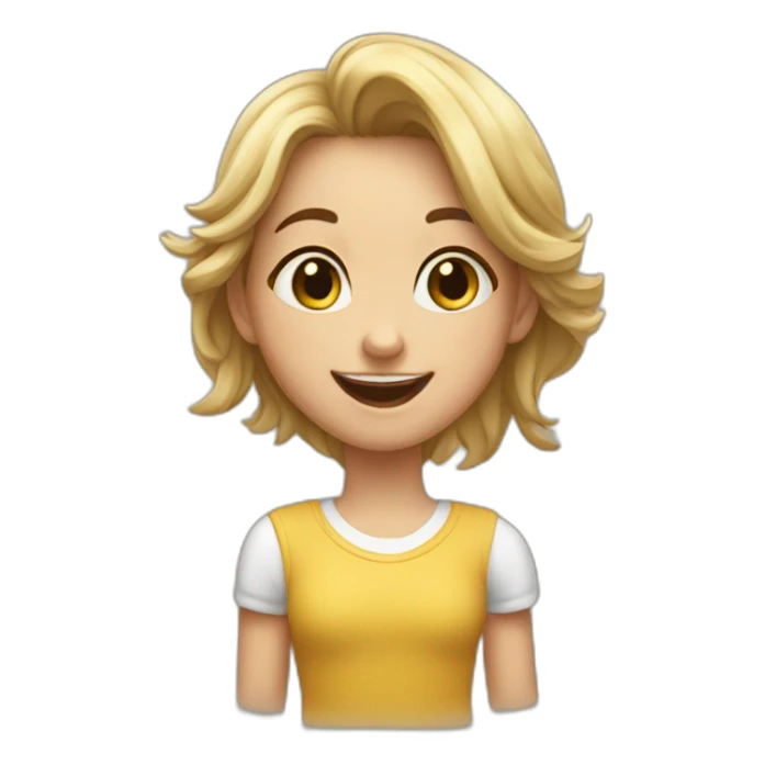 the girl is delighted, rejoices, stands upright sticker