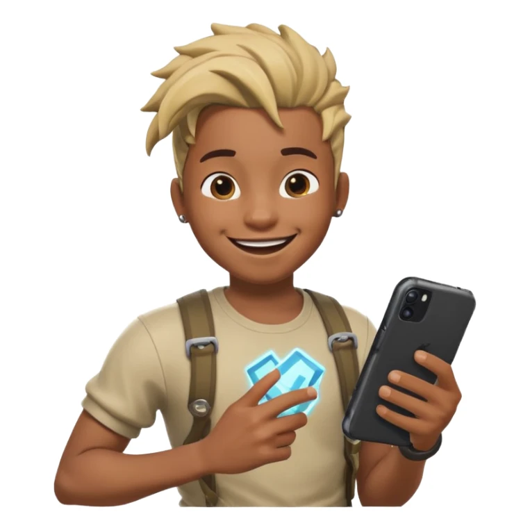 black boy with twists holding in his laugh with Fortnite as the background sticker