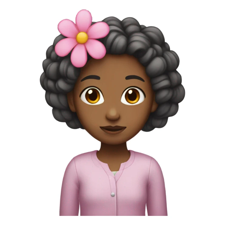 girl with a pink flower in her hair sticker