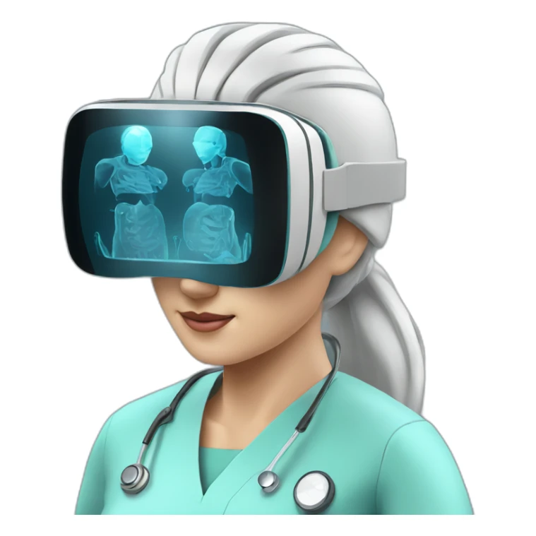 Surgeon-with-virtual-reality-display-operating-on-woman sticker