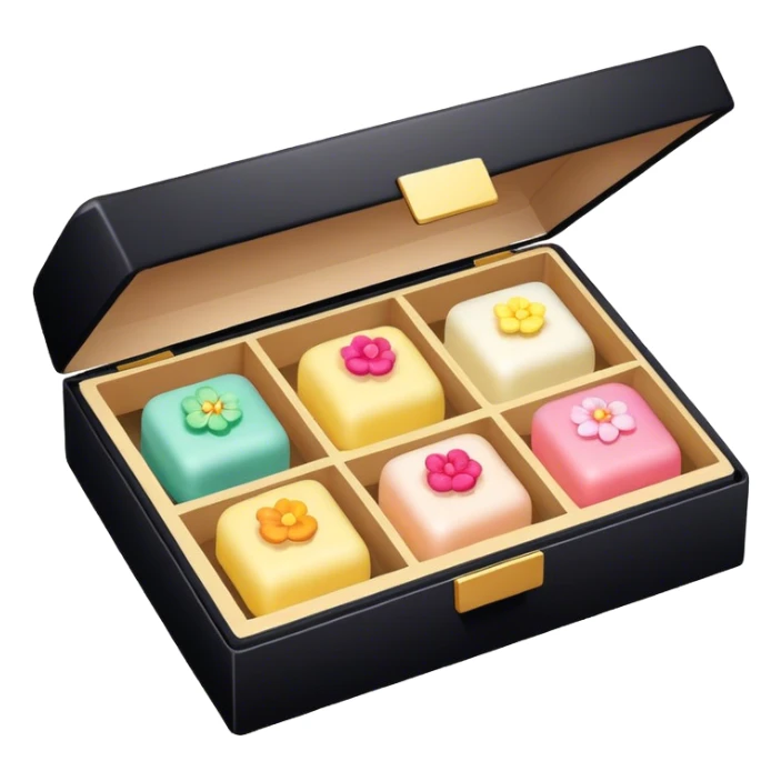 Black box of wagashi with dividers sticker