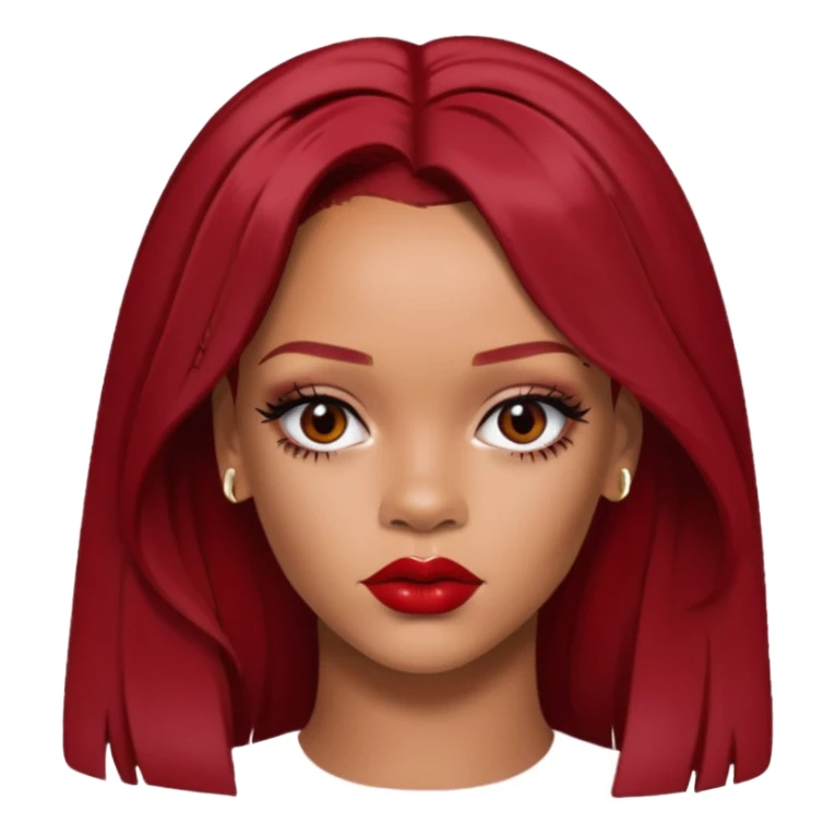 Rihanna with dark red hair sticker