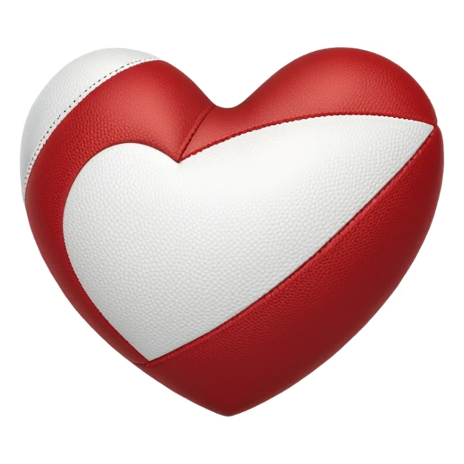 heart shaped ball American football sticker